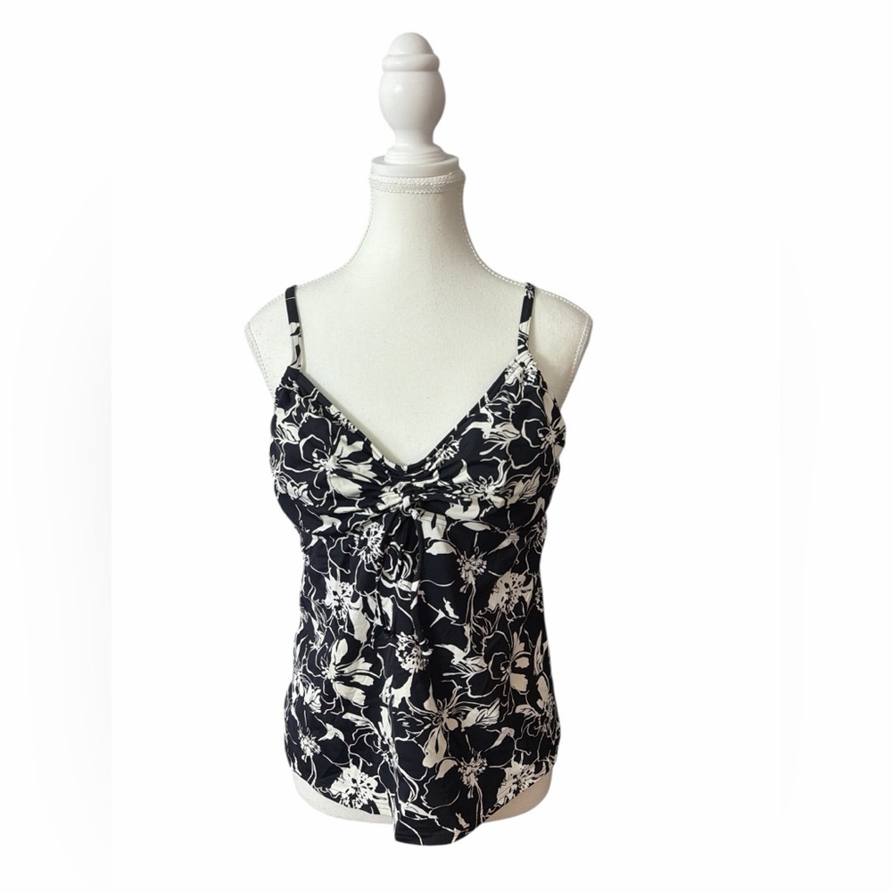 La Vie En Rose - Floral Ruched Sweetheart Tankini Swim Top